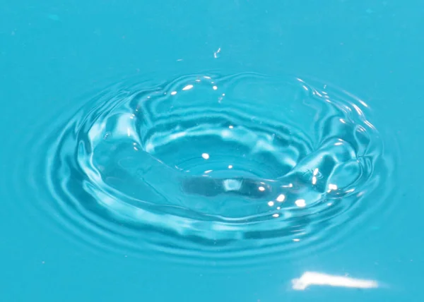 Trace Surface Clean Water Impact Drop Liquid Falls — Stock Photo, Image
