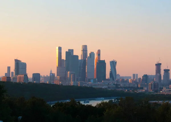 Vista Los Edificios Del Centro Negocios Moscú Ciudad Rusia — Foto de Stock