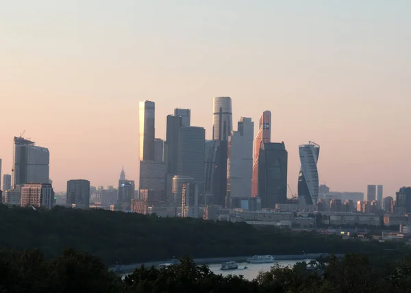 Vista Los Edificios Del Centro Negocios Moscú Ciudad Rusia — Foto de Stock