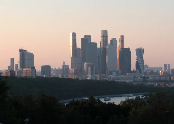 Vista Los Edificios Del Centro Negocios Moscú Ciudad Rusia — Foto de Stock