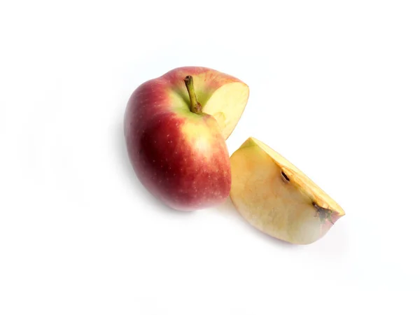 Slices Ripe Fresh Apple Taking Food — Stock Photo, Image