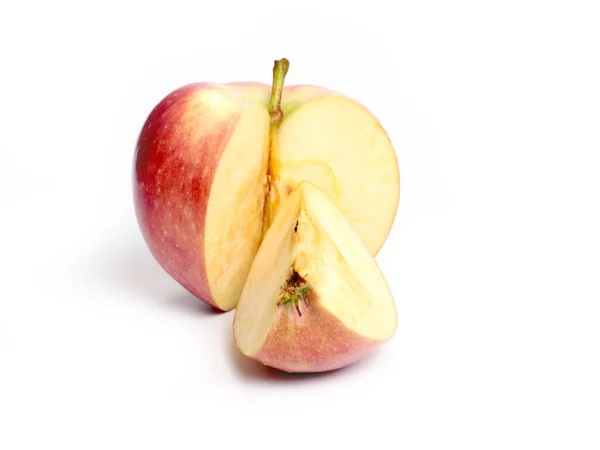 Slices Ripe Fresh Apple Taking Food — Stock Photo, Image