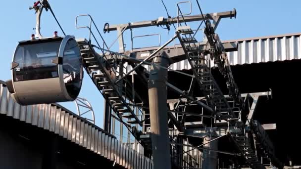 Mecanismos Cabinas Pasajeros Del Teleférico Moscú Rusia — Vídeo de stock