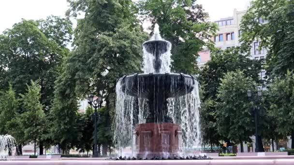 Puşkin Meydanı Moskova Rusya Temiz Fıskiyeleri — Stok video