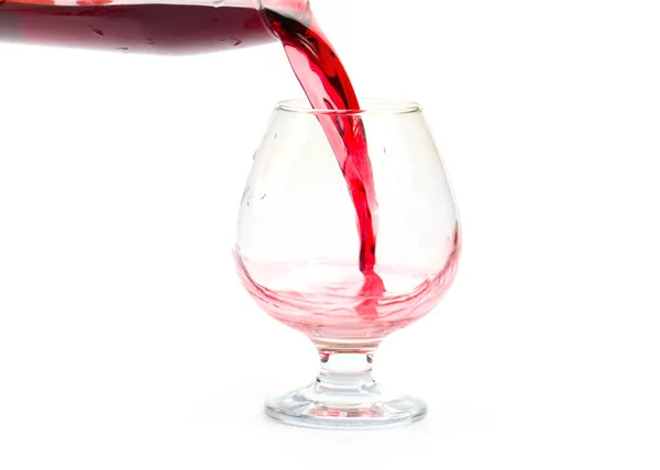 Stream Red Wine Creates Patterns Poured Glass — Stock Photo, Image