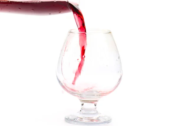 Stream Red Wine Creates Patterns Poured Glass — Stock Photo, Image