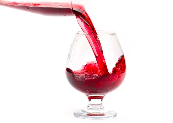 Ein Rotweinstrom Erzeugt Muster Wenn Ein Glas Gegossen Wird — Stockfoto