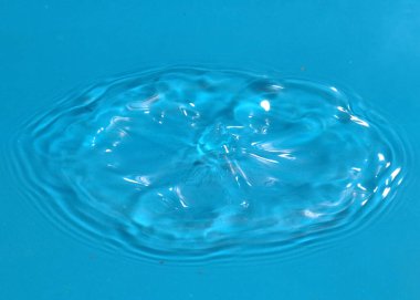 Bir sıvı damlası düştüğünde temiz suyun yüzeyi