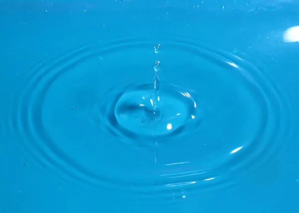 Surface Clean Water Impact Drop Liquid Falls — Stock Photo, Image