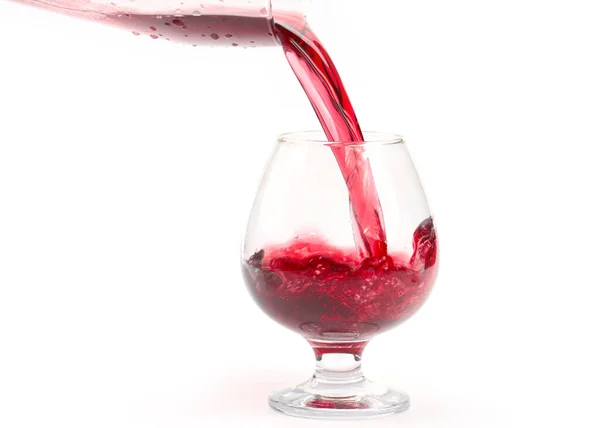 Stream Red Wine Poured Glass — Stock Photo, Image