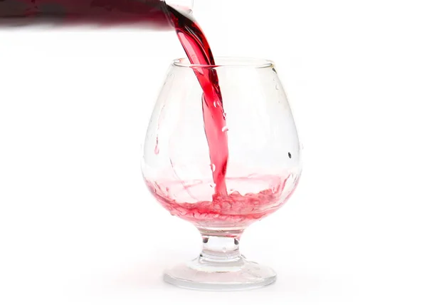 Stream Red Wine Poured Glass — Stock Photo, Image