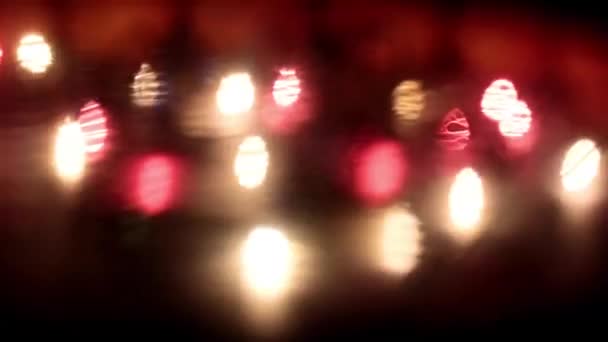 Zmieniający Się Wzór Rozmytego Blasku Świątecznej Girlandy — Wideo stockowe