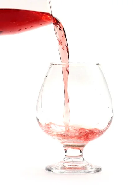 Les Motifs Complexes Coulée Vin Rouge Dans Verre — Photo