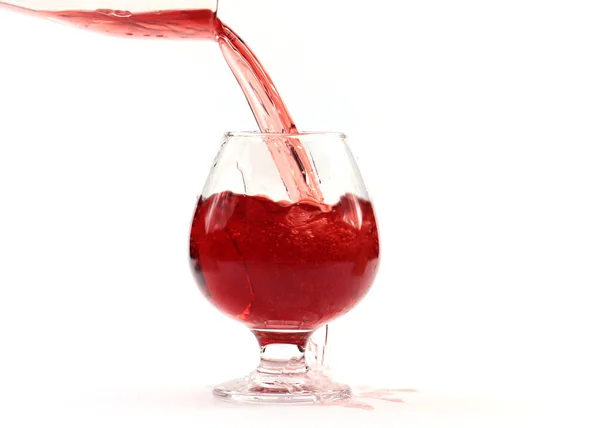 Intrikata Mönster När Det Röda Vinet Hälls Ett Glas — Stockfoto