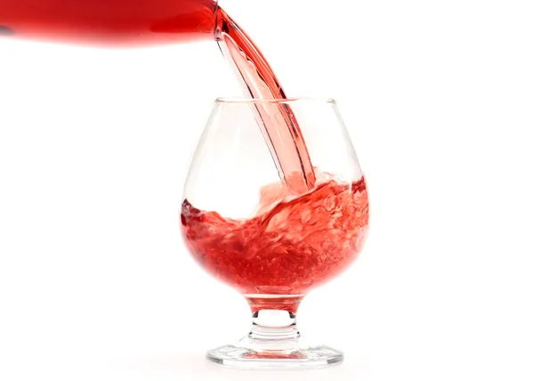 Складні Візерунки Коли Поливають Червоне Вино Склянку — стокове фото