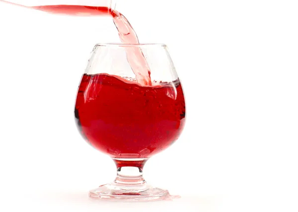 Les Motifs Complexes Coulée Vin Rouge Dans Verre — Photo