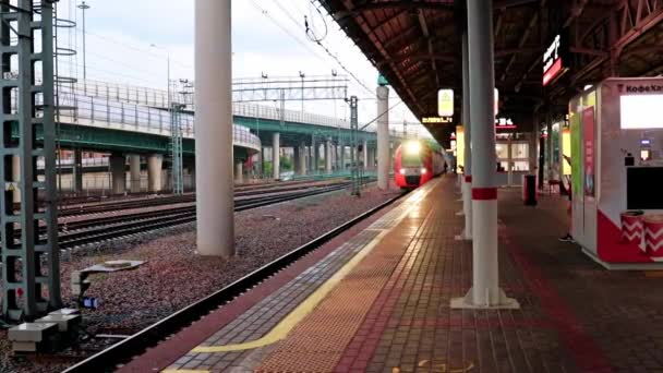 Provoz Městské Železniční Dopravy Osobní Stanice Města Moskva Rusko — Stock video