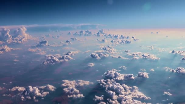Vista Janela Aeronave Paisagem Céu Com Nuvens — Vídeo de Stock