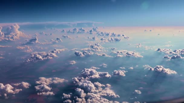 Pohled Okna Letadla Obloze Krajina Mraky — Stock video