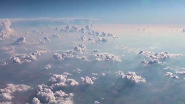 Вид Окна Самолета Небо Облаками — стоковое видео