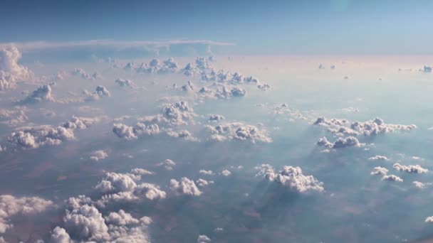 Vista Dalla Finestra Del Velivolo Sul Cielo Paesaggio Con Nuvole — Video Stock