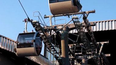Moskova Rusya kentinin teleferiğinin kaldırma mekanizması.