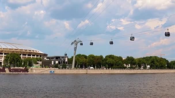 Cable Car Vorobyovy Gory Moscow Russia — Stok video