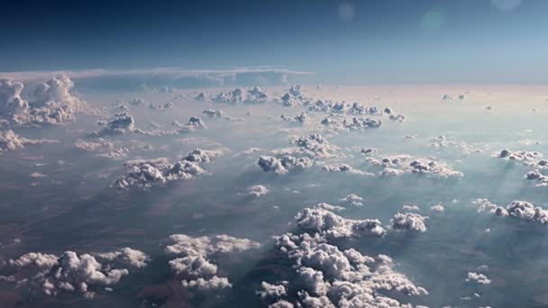 当你从飞机窗口往外看时 积雨云在地面之上 — 图库视频影像