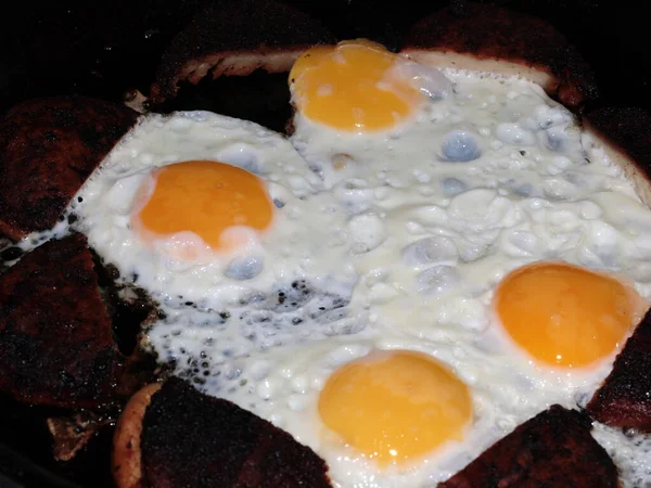 Приготування Яєць Ранкового Сніданку — стокове фото
