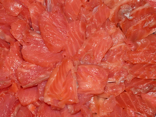 Пучок Красной Рыбы Скользит Лосось Угощение — стоковое фото