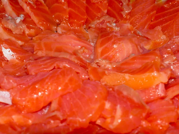 Пучок Красной Рыбы Скользит Лосось Угощение — стоковое фото