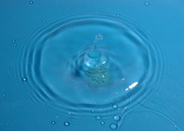 Kirli sıvının yüzeyine bir damla su düşmesi tuhaf desenler yaratıyor.