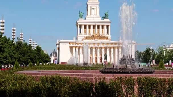 Центральный Павильон Выставки Достижений Народного Хозяйства Москве — стоковое видео