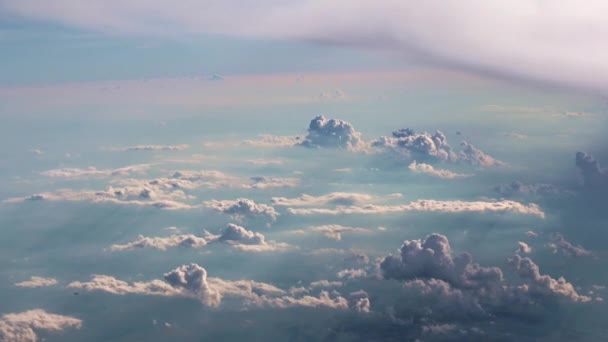 Vedere Spre Cerul Albastru Fereastra Aeronavei — Videoclip de stoc