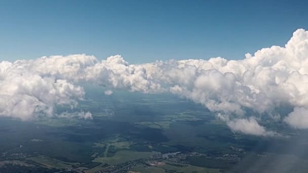 Vue Fenêtre Avion Ciel Des Nuages — Video