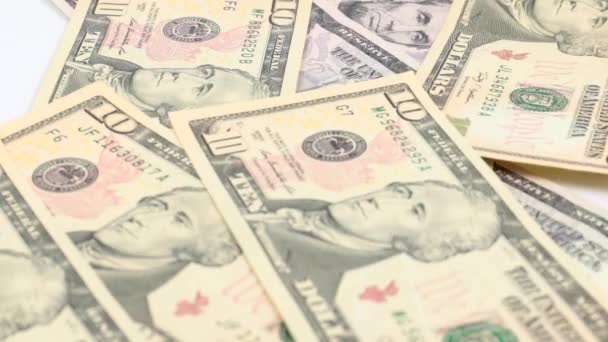 Rüşvet Verirken Kağıt Paralar Masanın Yüzeyine Düşer — Stok video