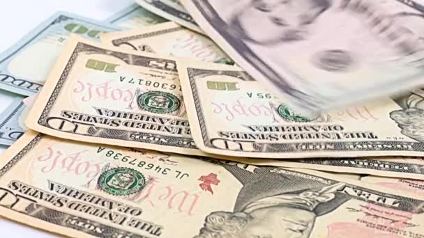 Rüşvet Verirken Kağıt Paralar Masanın Yüzeyine Düşer — Stok video