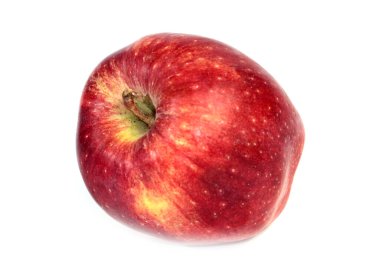 Hasatın bir parçası olarak olgun kırmızı bir elma.