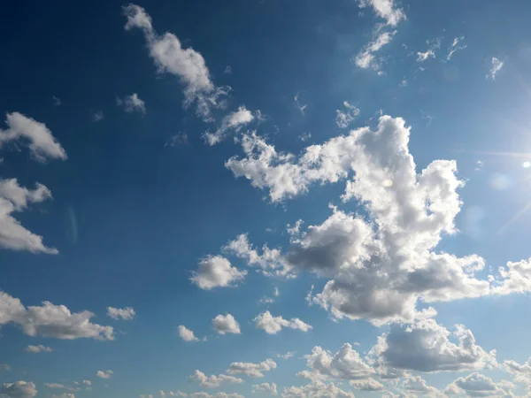 beautiful cloudy summer sky above the horizon