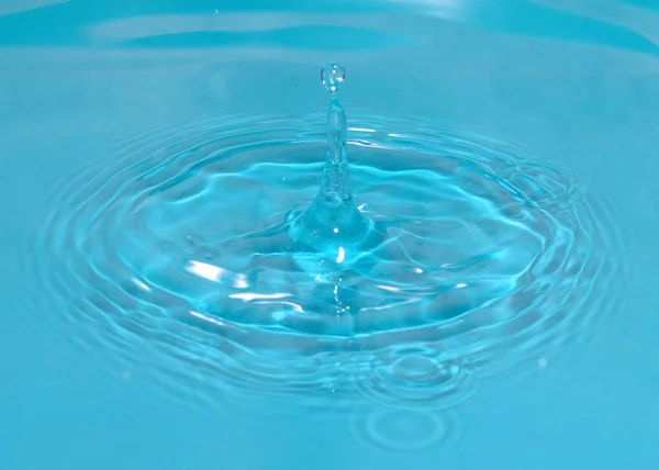 a drop of liquid falls on the surface of clean water