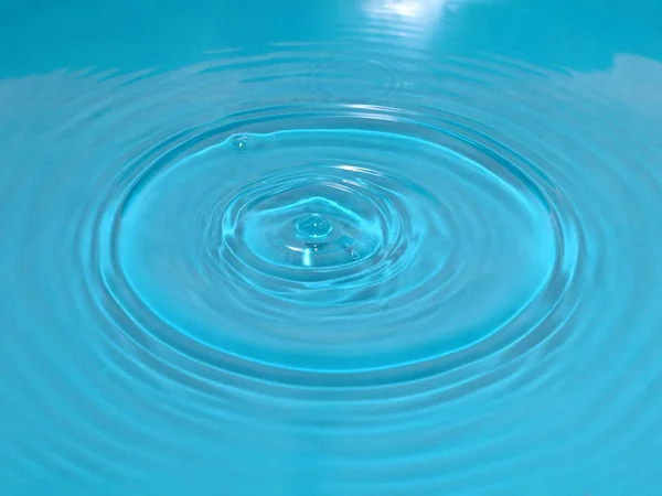 a drop of liquid falls on the surface of clean water