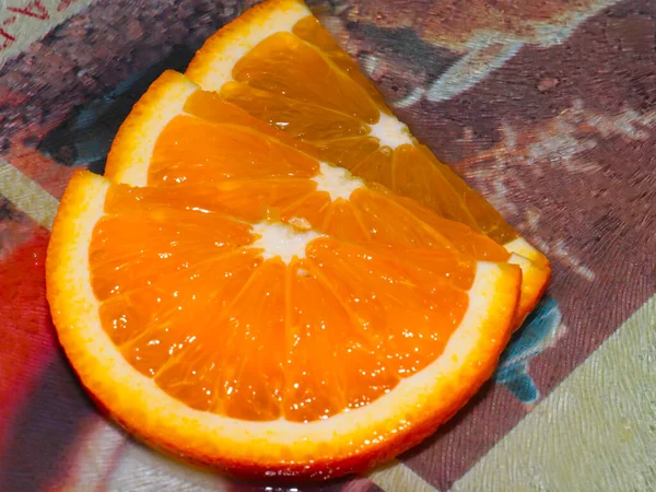 Lovely Ripe Orange Sliced Ready Eat — Stock Photo, Image