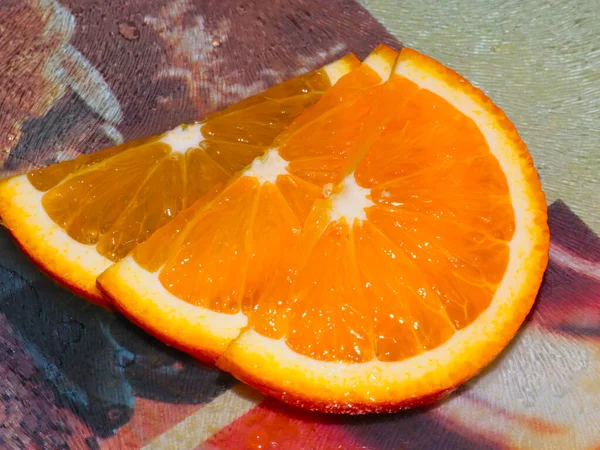 Hermosa Naranja Madura Rodajas Listo Para Comer — Foto de Stock