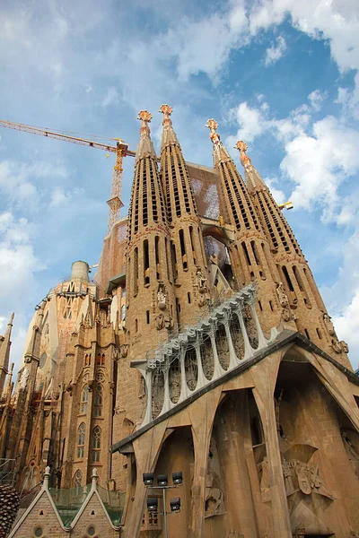 Bela Arquitetura Igreja Sagrada Família Construção Cidade Barcelona Espanha — Fotografia de Stock