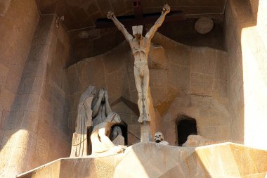 Barselona İspanya 'da Sagrada Familia' nın dış yapı ve binaları