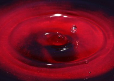 Bir damla kanlı sıvı kirli suyun içine düşer.