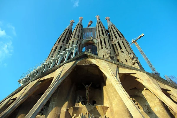 Struttura Esterna Edifici Della Sagrada Familia Nella Città Barcellona Spagna — Foto Stock