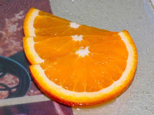 Rodajas Naranja Maduras Preparadas Para Una Gran Comida — Foto de Stock