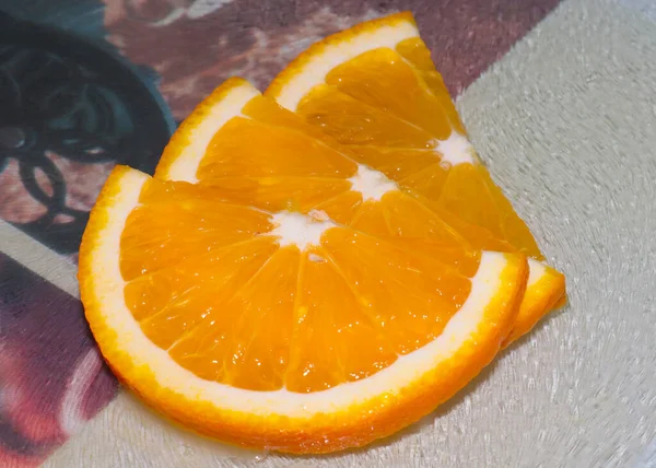 Reife Orangenscheiben Für Eine Gute Mahlzeit Zubereitet — Stockfoto