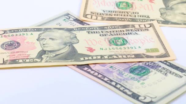 Paperilaskut Amerikan Dollareita Putoamassa Kasa Rahaa — kuvapankkivideo